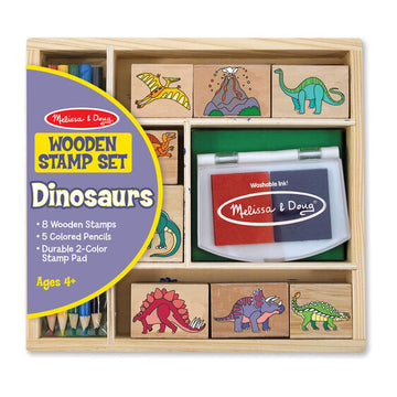 Melissa And Doug Wooden Stamp Set - Dinosaurs