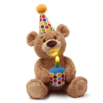 GUND Animated Happy Birthday Teddy Bear Stuffed Animal Plush, 10"