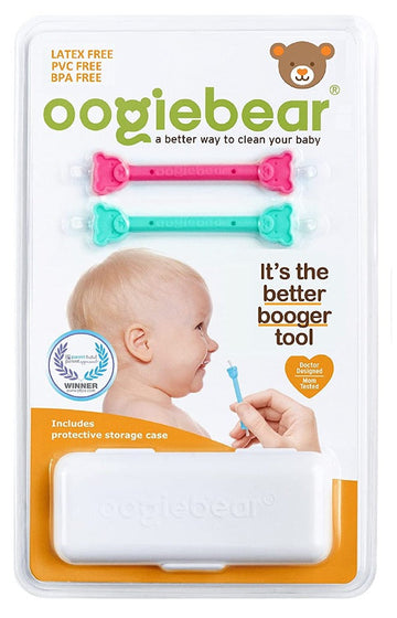 Oogiebear 2-Pack Booger Picker Tool with Case in Raspberry/Seafoam