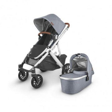 UPPAbaby Vista V2 Stroller - Gregory (Blue Melange/Silver/Saddle Leather)