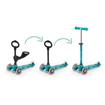Micro Kickboard Mini Deluxe 3 In 1 Scooter Aqua