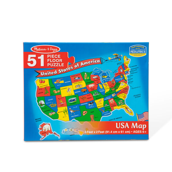 Melissa and Doug  (United States) Map Floor Puzzle - 51 Pieces