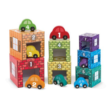Melissa and Doug Nesting Sorting Garages Cars