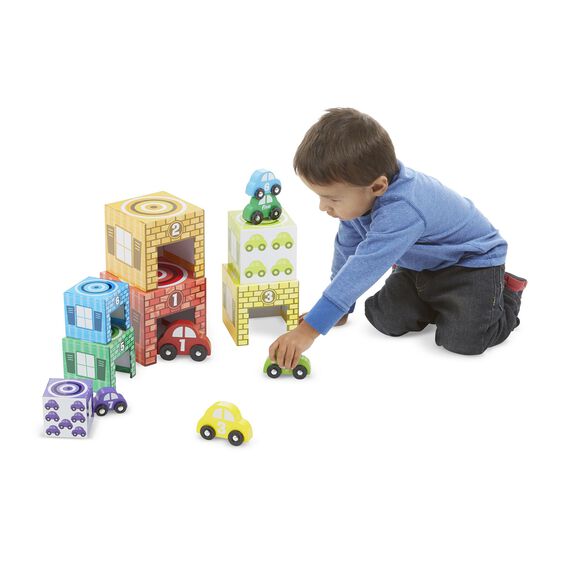 Melissa and Doug Nesting Sorting Garages Cars
