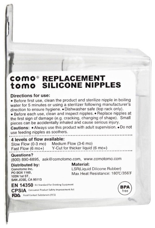 Comotomo Natural Teat Silicone Nipples - Slow Flow